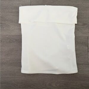 White Fold-Over zip top